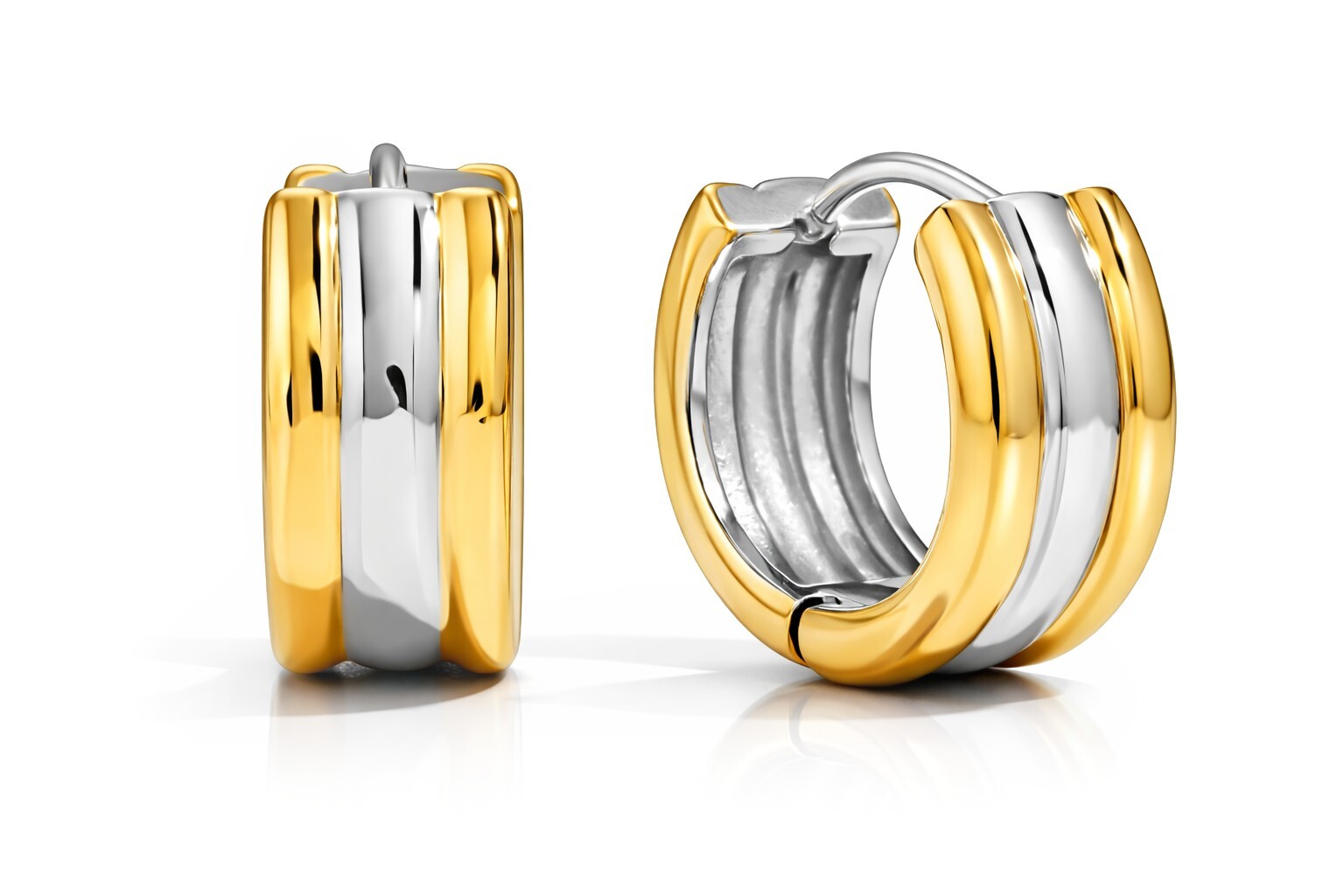 Troli Kruhové bicolor náušnice z ocele VJDE0306081-PS