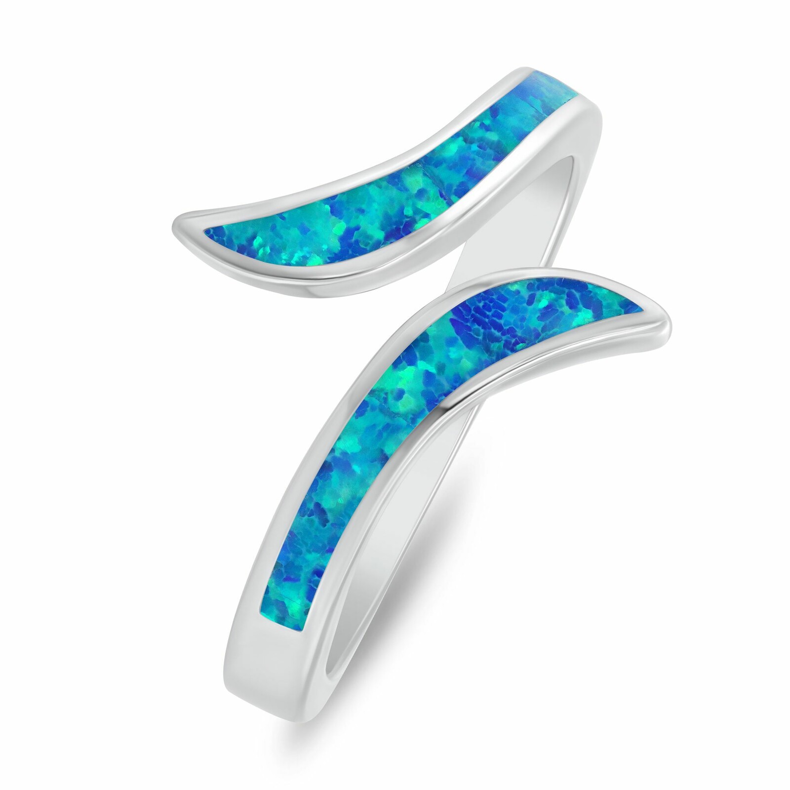 Brilio Silver Strieborný otvorený prsteň so syntetickým opálom RI155WB 55 mm