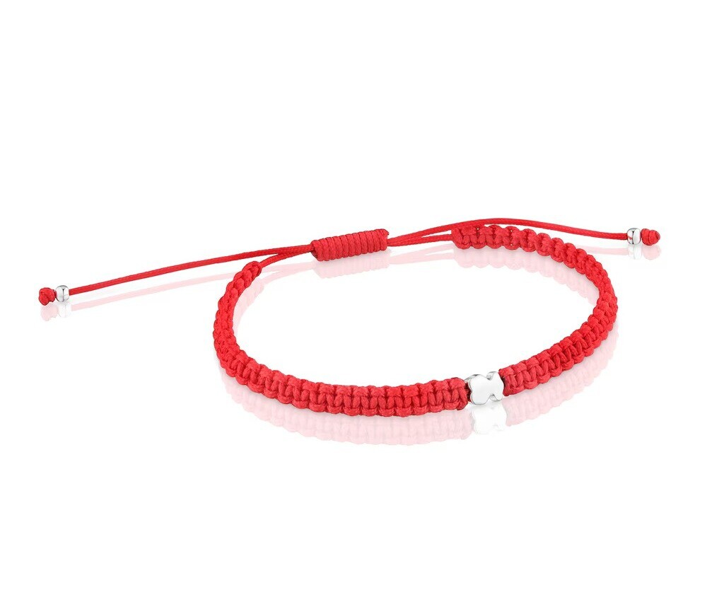 Tous Červený kabala náramok so strieborným medvedíkom 1004534500
