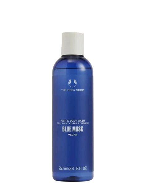 The Body Shop Mydlo na telo a vlasy Blue Musk Hair & Body Wash 250 ml