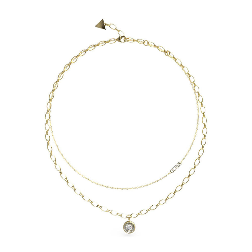 Guess Dvojitý pozlátený náhrdelník Unique Solitaire JUBN03395JWYGT
