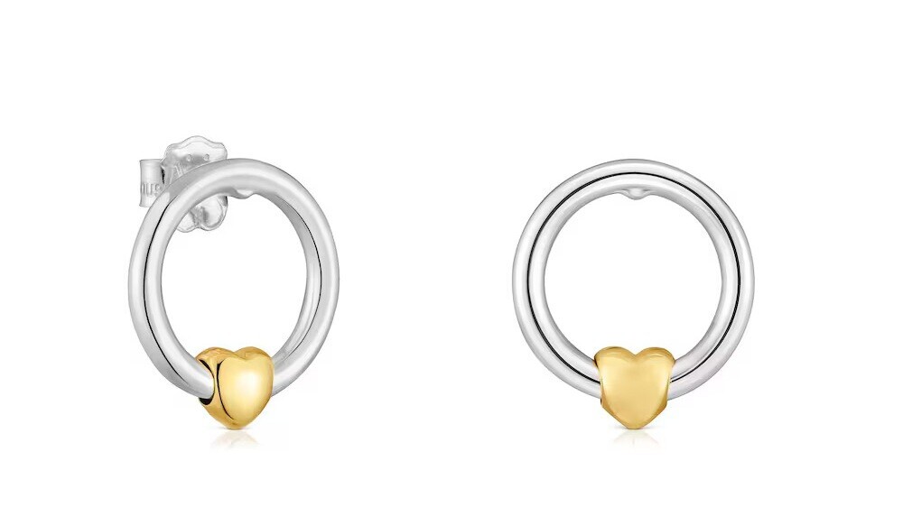 Tous Strieborné bicolor náušnice so srdiečkom Flechazo 1004560400