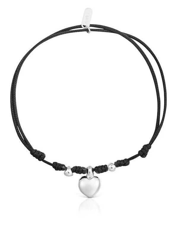 Tous Čierny nylonový náramok so srdiečkom Flechazo 1004575600