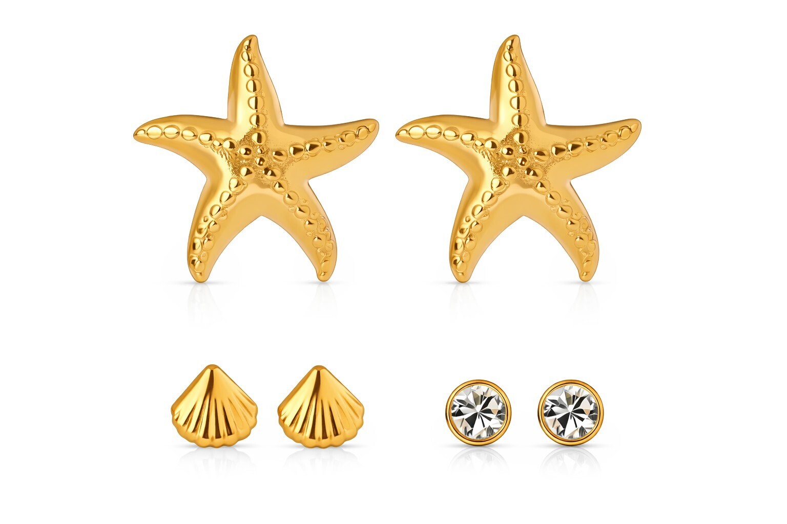 Troli Slušivá sada pozlátených náušníc (3 páry) VJDEW2410003