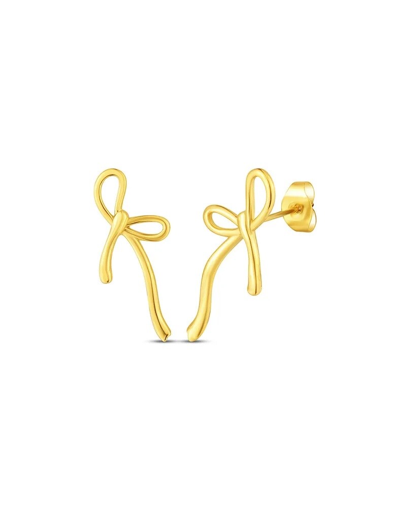 Vuch Moderné pozlátené náušnice Mašličky Stellara Gold