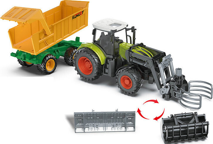 Esun europe Korody Traktor s vozíkem a XL příslušenstvím 1:24, světla, zvuk, natahovací