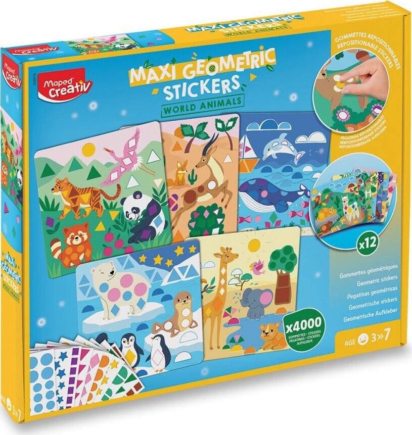 MAPED Maxi Geometric Stickers World Animals
