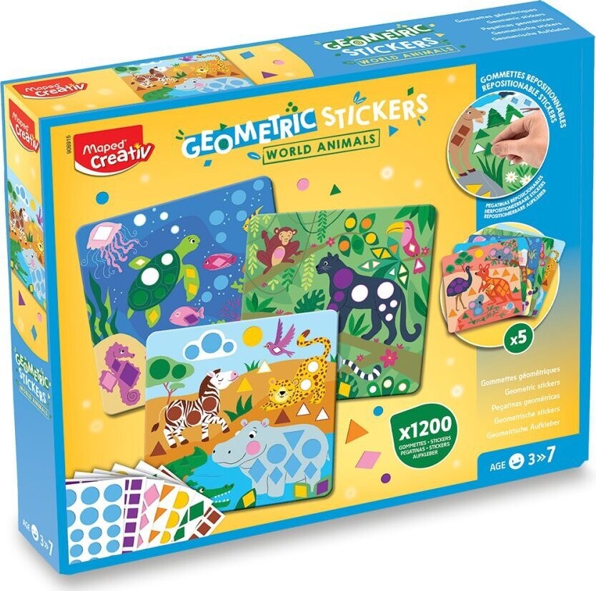 MAPED Geometric Stickers World Animals