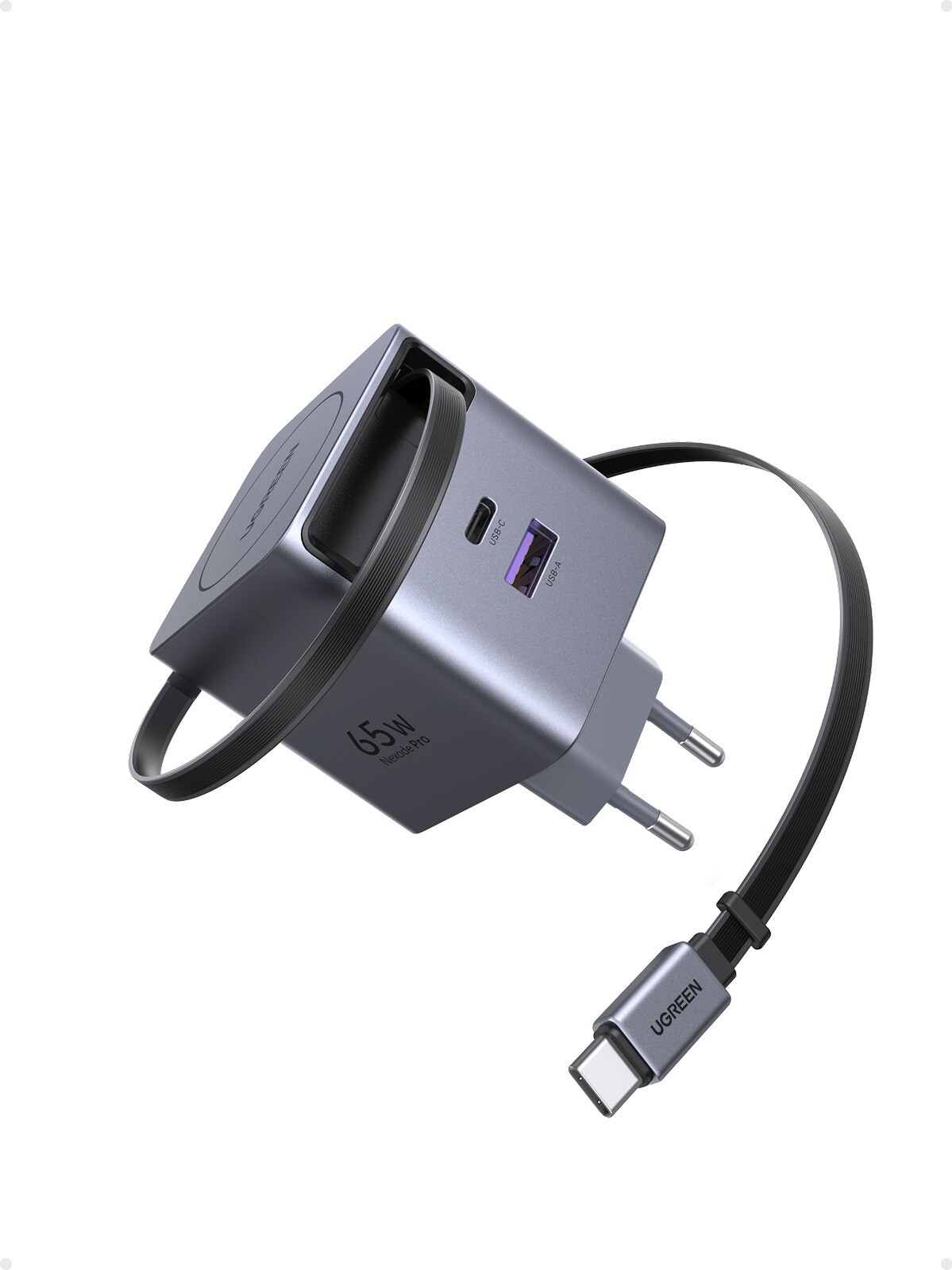 UGREEN 65 W GaN Fast Charger with Retractable Cable