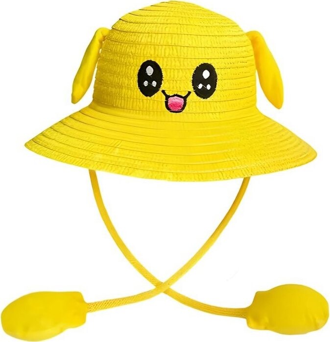 EXCELLENT Letní klobouček s pohyblivýma ušima, žlutý