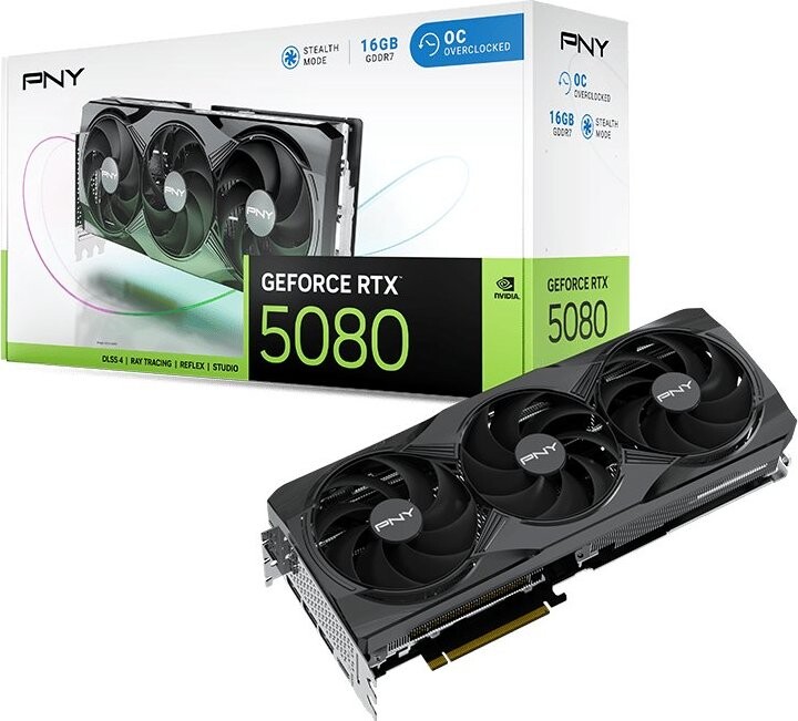PNY GeForce RTX 5080 Overclocked Triple Fan