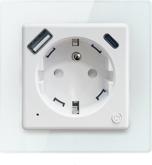 IMMAX NEO Nexa vnitřní s kolíkem, typ E, 1x USB, 1x USB-C , PD 20W, Zigbee