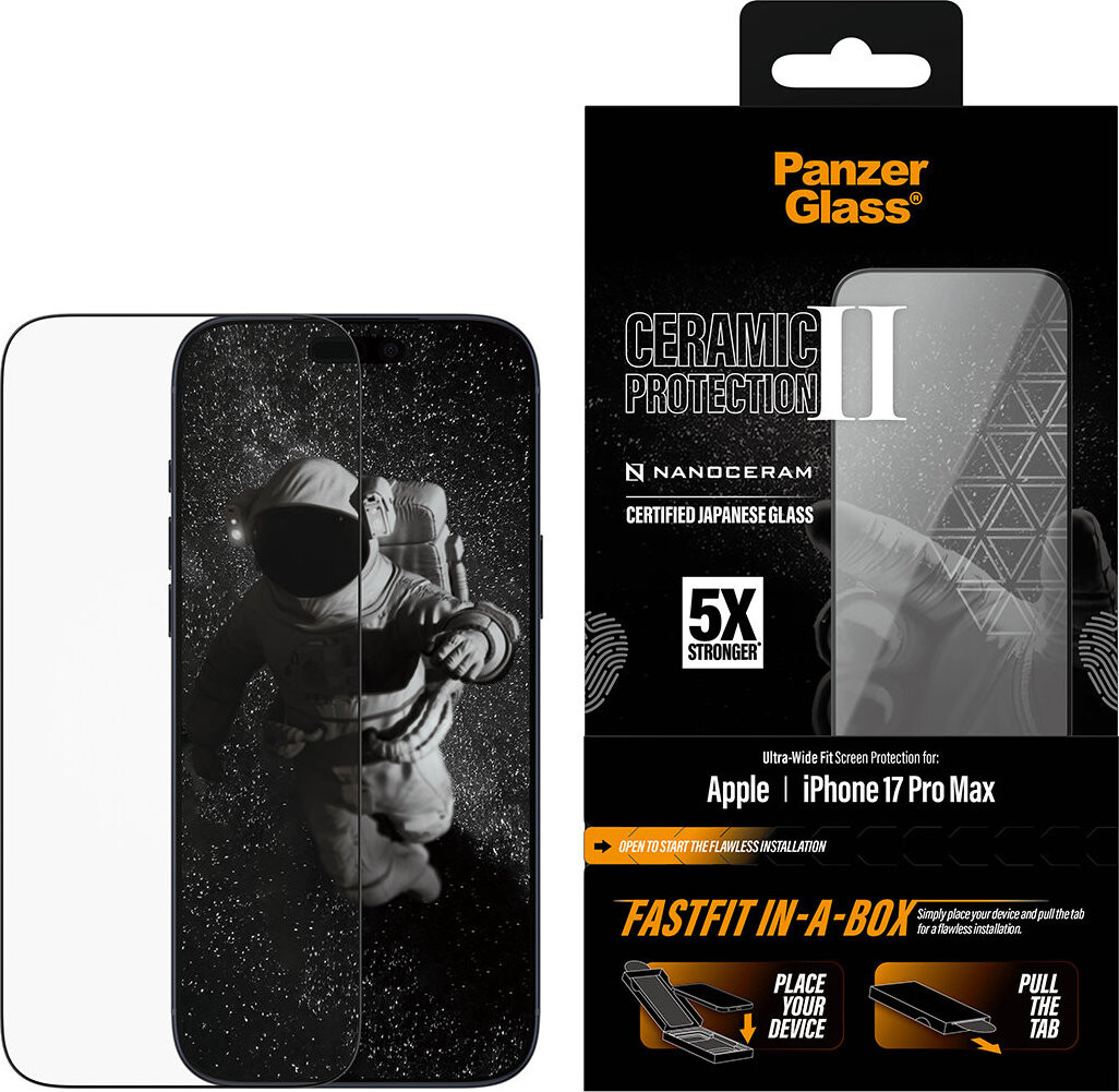 PanzerGlass Ceramic II Apple iPhone 17 Pro Max s bezprašným inštalačným boxom
