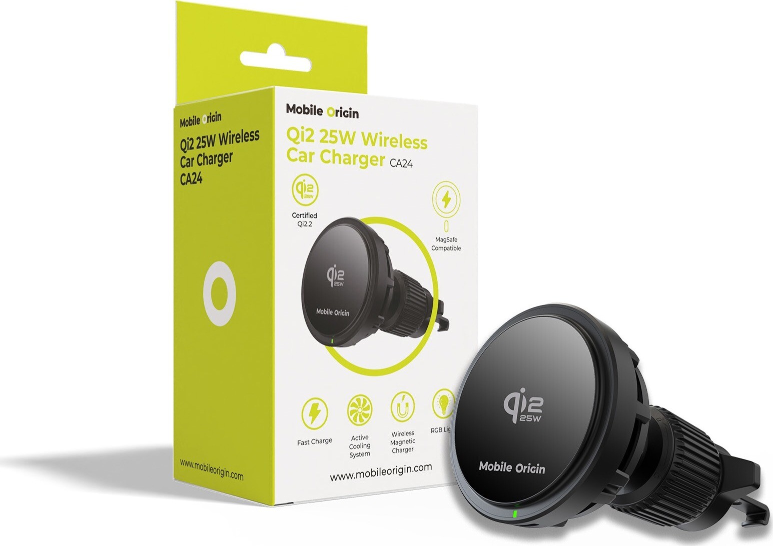 Mobile Origin Qi2 25 W Wireless Car Charger CA24