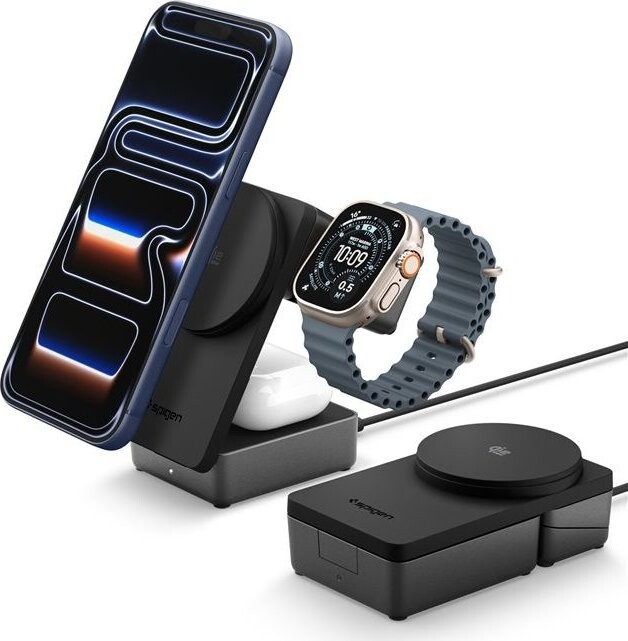 Spigen Essential MagSafe 3-in-1 Wireless Charger EF323MQ Black