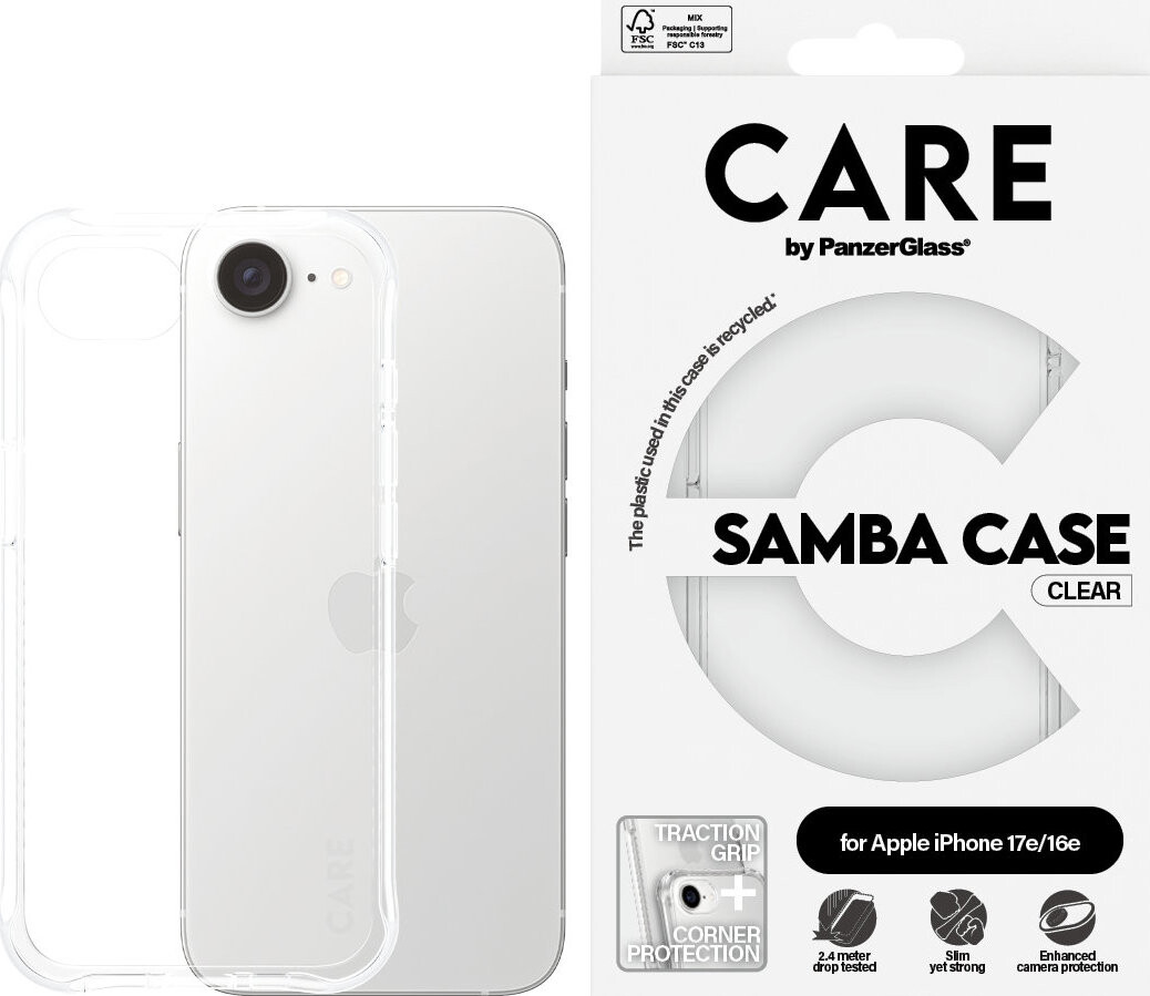 PanzerGlass CARE kryt Apple iPhone 17e/16e Samba číry