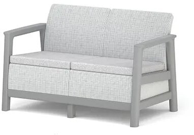 Keter Scandi Linea 2 Seaters Sofa, Ash grey/Storm Grey