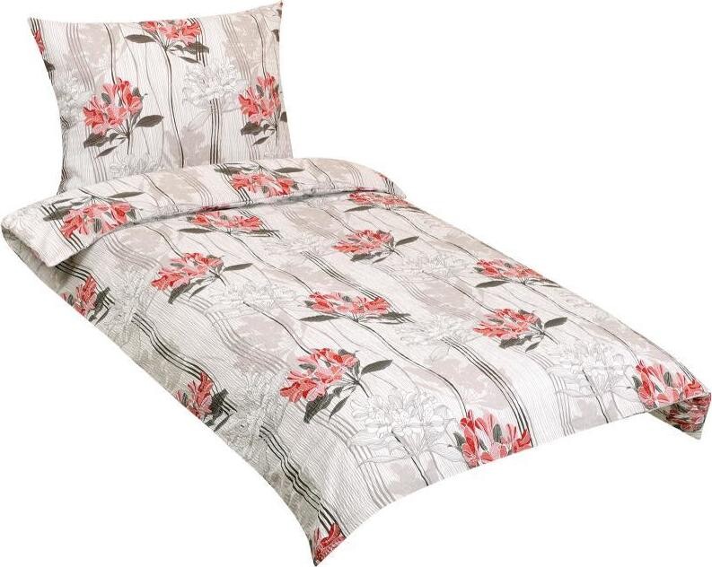 BELLATEX Povlečení krep 80 / 236 kvítek červený 140 × 200, 70 × 90