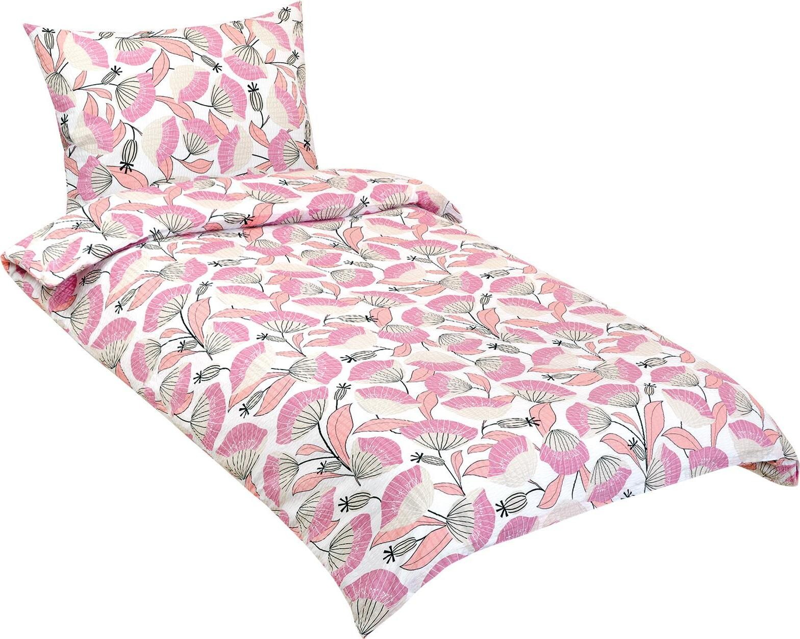 BELLATEX Povlečení krep 80/138 vějířky růžové 140 × 200, 70 × 90 cm