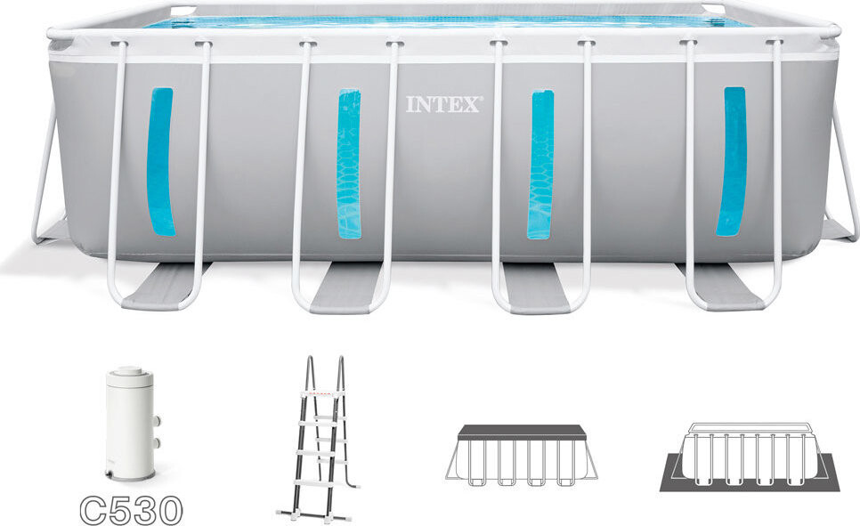 INTEX Bazén Prism Frame Clearview 400 × 200 × 122 cm s příslušenstvím 26770