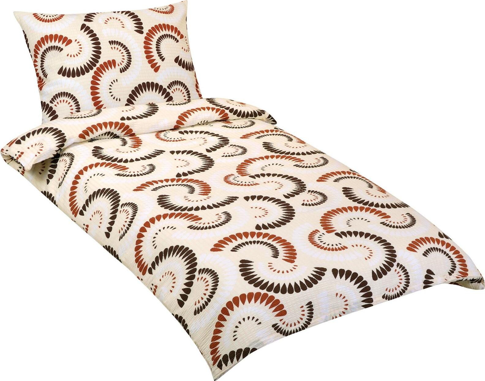 BELLATEX Obliečky krep 80/479 hnedé vejáriky 140 × 200, 70 × 90 cm