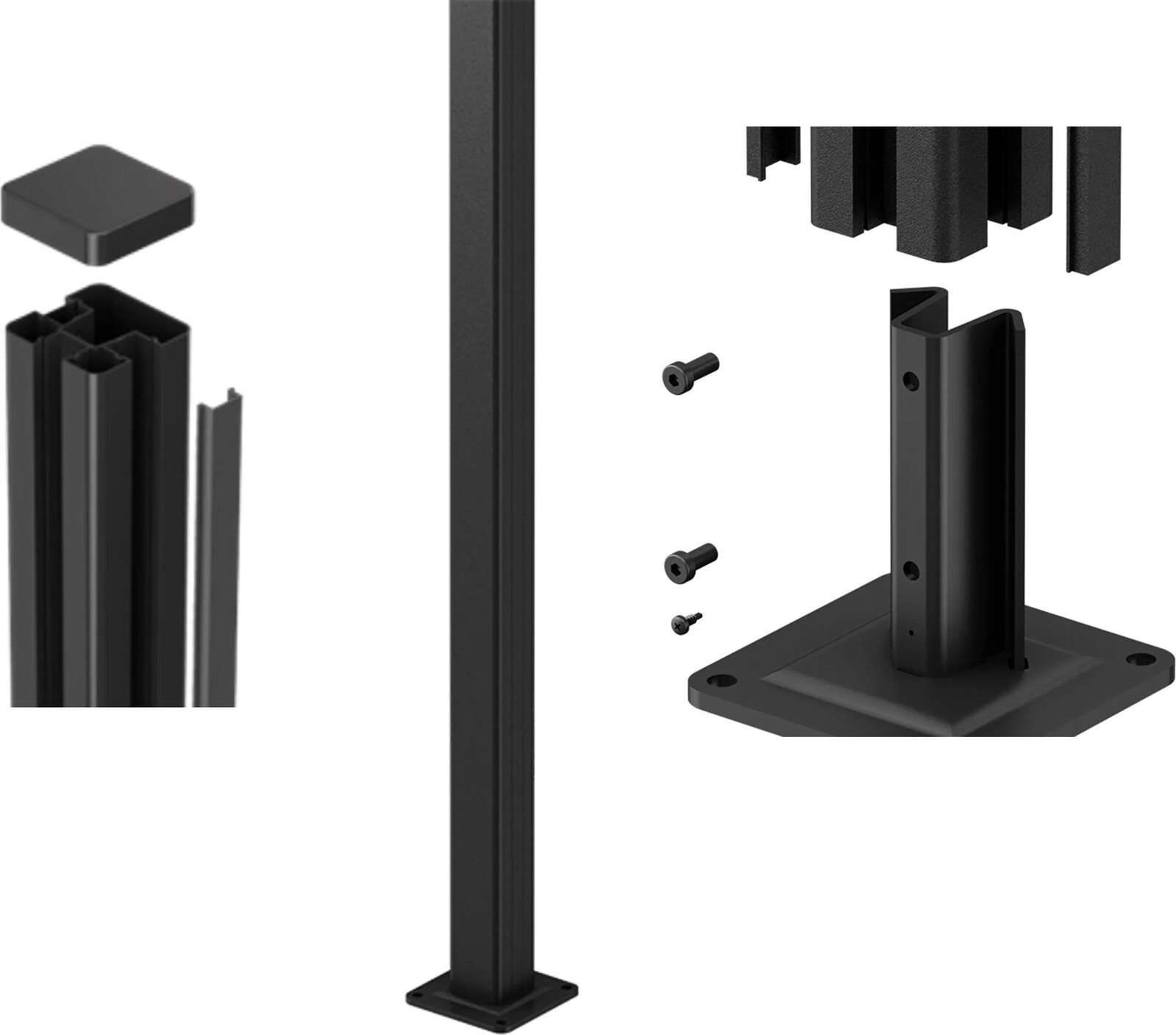 Keter – Hliníkový stĺpik k plotu Keter, 180 cm, antracit