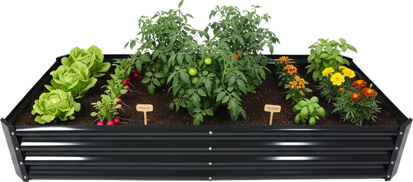 Aga Vyvýšený záhon 180 × 90 × 30 cm pozinkovaná ocel černý