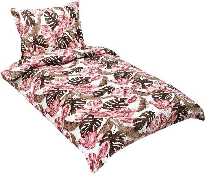 BELLATEX s. r. o. Obliečky krep 80/435 monstera ružová 140 × 220, 70 × 90