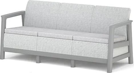 Keter Scandi Linea 3 Seaters Sofa, Ash grey/Storm Grey