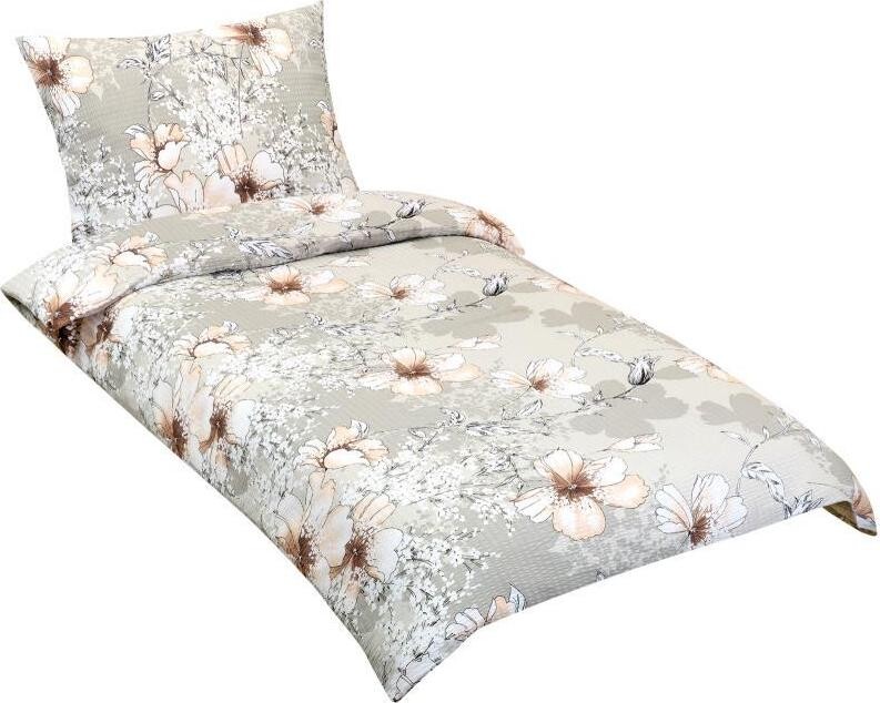 BELLATEX Povlečení krep 80/314 kávový ibišek 140 × 220 cm, 70 × 90 cm