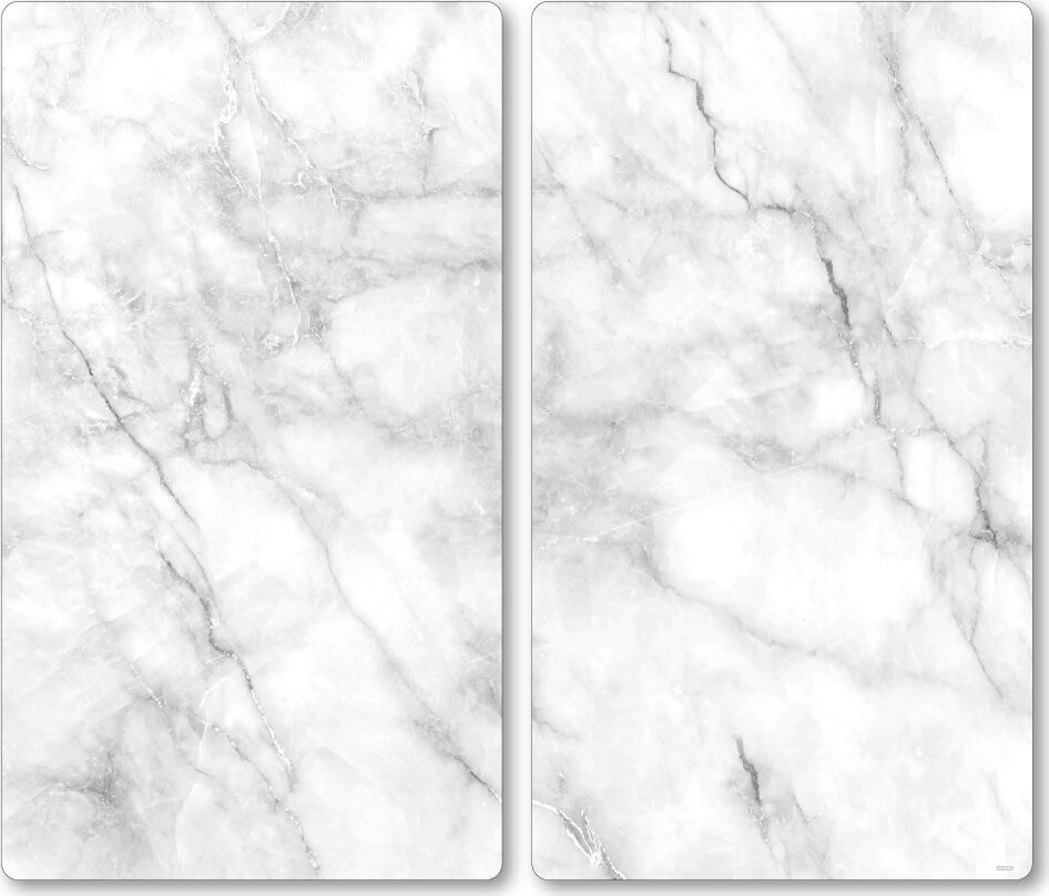 KESPER Skleněná řezací deska 2 ks, mramor bílý, 50 × 28,5 × 0,4 cm