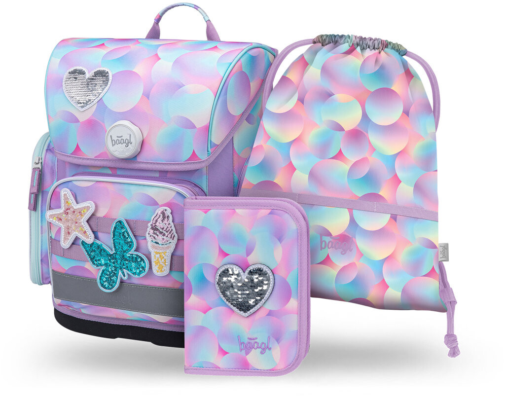 BAAGL SET 3 Ergo Candy: aktovka, penál, sáček