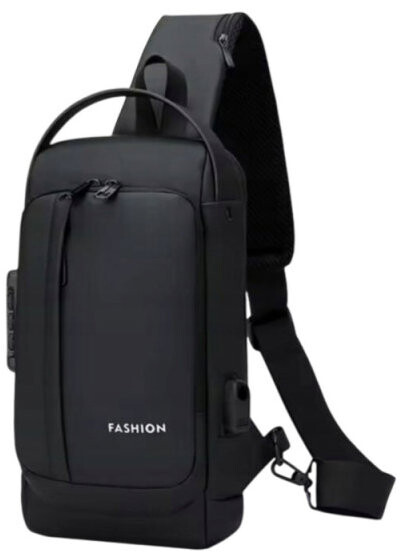 Verk 27789 Multifunkční crossbody taška přes rameno s bezpečnostním kódem, černá