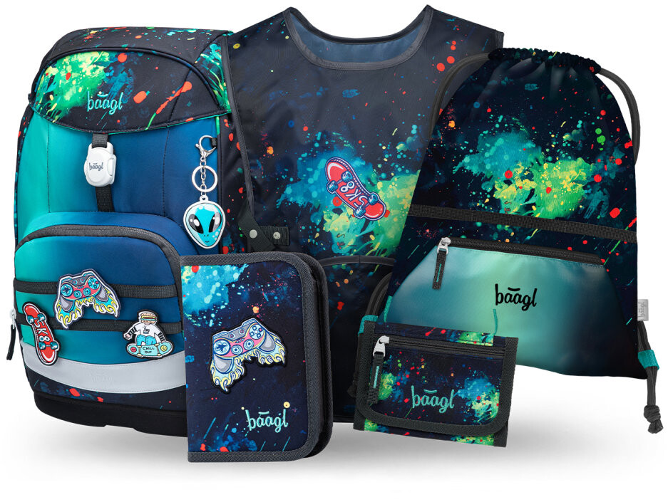 BAAGL SET 5 Airy Plus Chill: batoh, penál, sáček, zástěra, peněženka