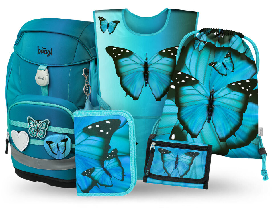 BAAGL SET 5 Airy Plus Butterfly: batoh, penál, sáček, zástěra, peněženka