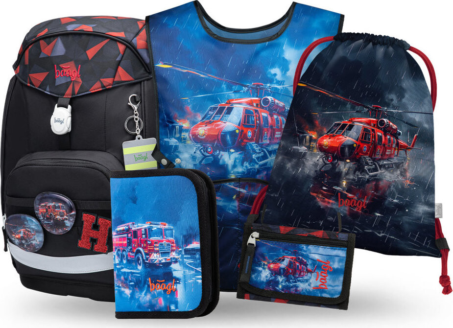 BAAGL SET 5 Airy Plus Záchranáři: batoh, penál, sáček, zástěra, peněženka