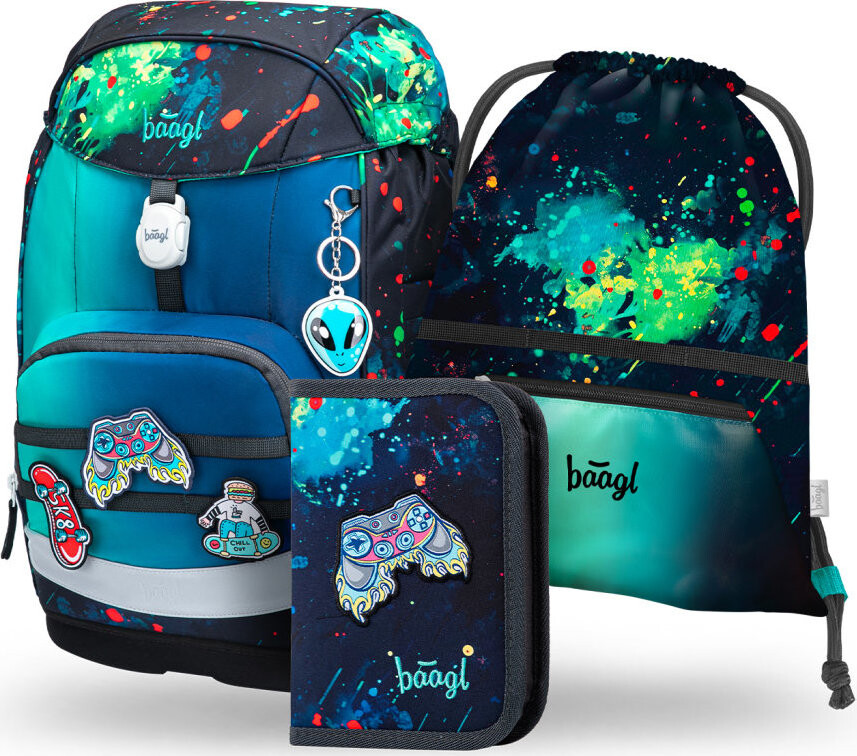 BAAGL SET 3 Airy Plus Chill: batoh, penál, sáček