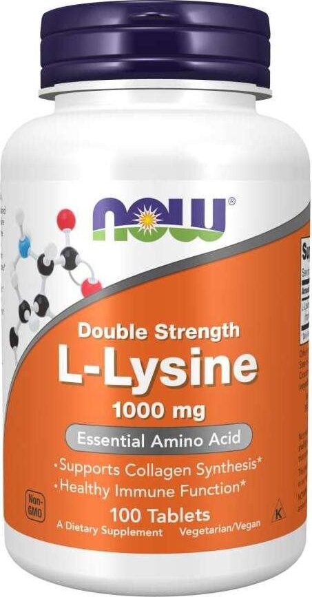 NOW FOODS L-Lyzín Double Strength, 1 000 mg, 100 tabliet