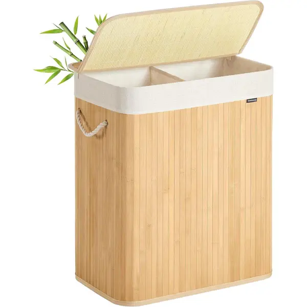 Bambusový koš na prádlo Bradly 100 L hnědý