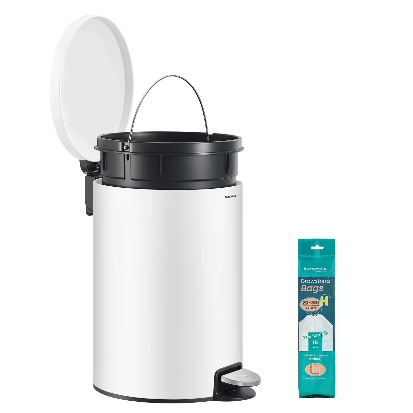 Odpadkový koš Jelis 20 L bílý