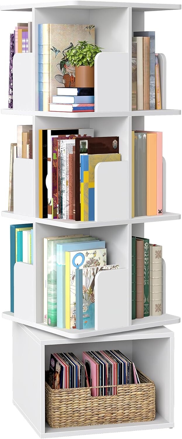 Rotační knihovna Vasagle Grid 40 cm bílá