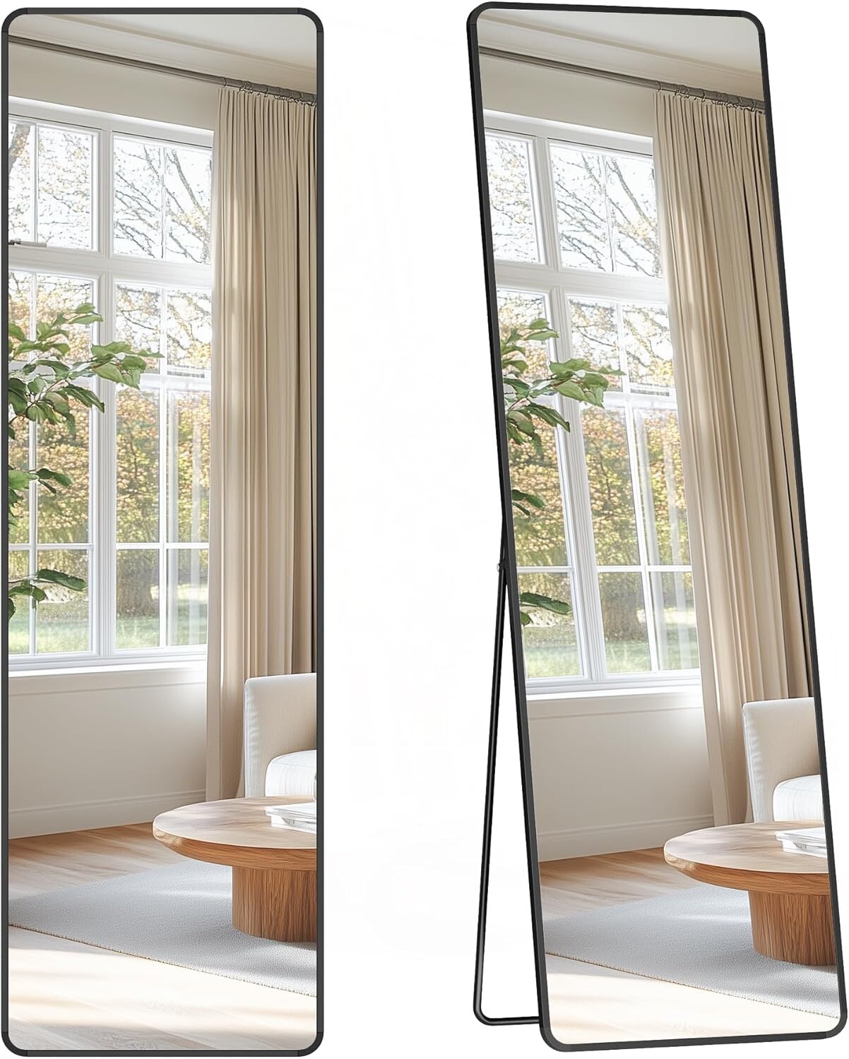 Volně stojící zrcadlo Bleer 150 cm černé II