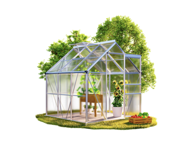 Zahradní skleník Dyer s 2 střešními okny 250x190x195 cm stříbrný