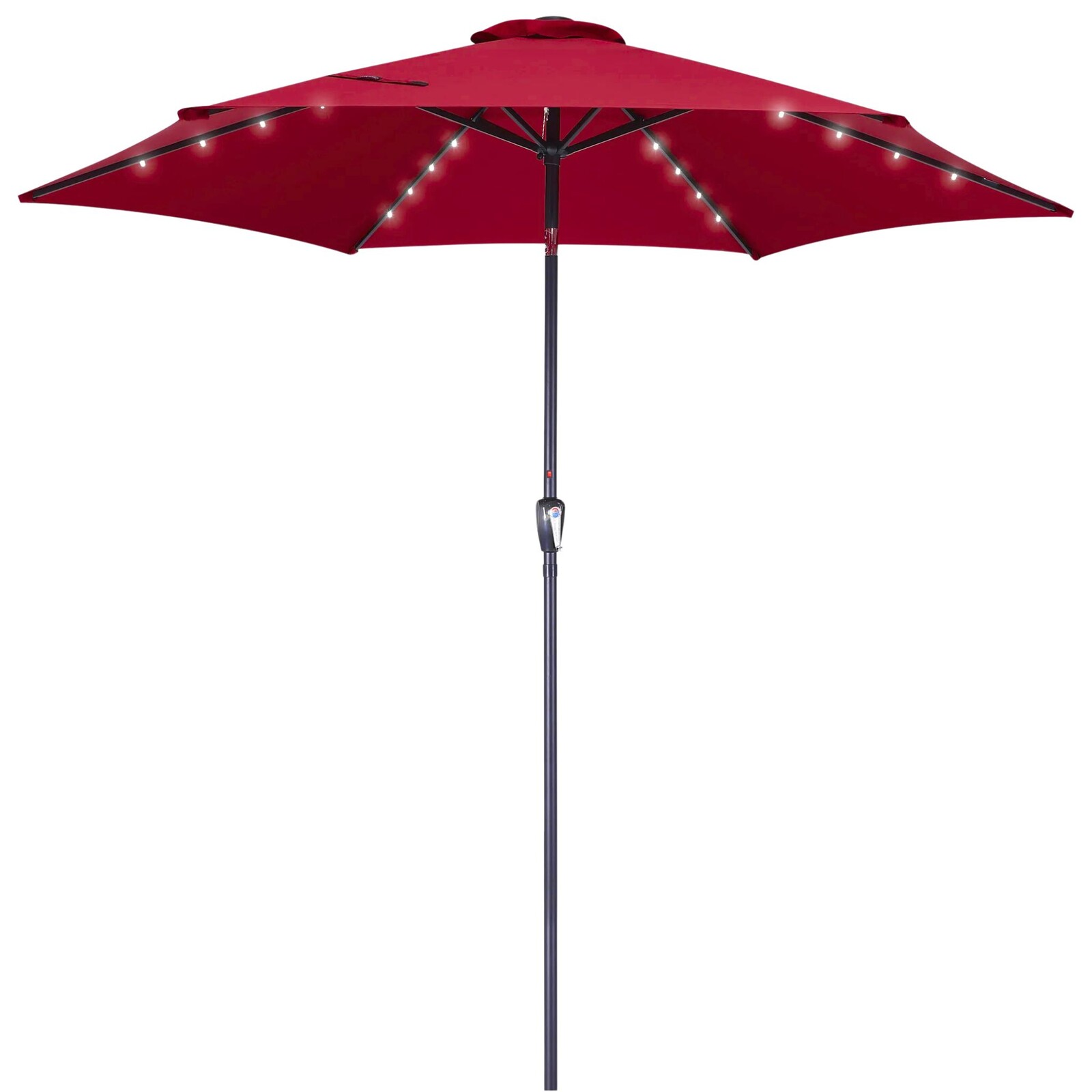 Zahradní slunečník s LED osvětlením Floridas 270 cm červený