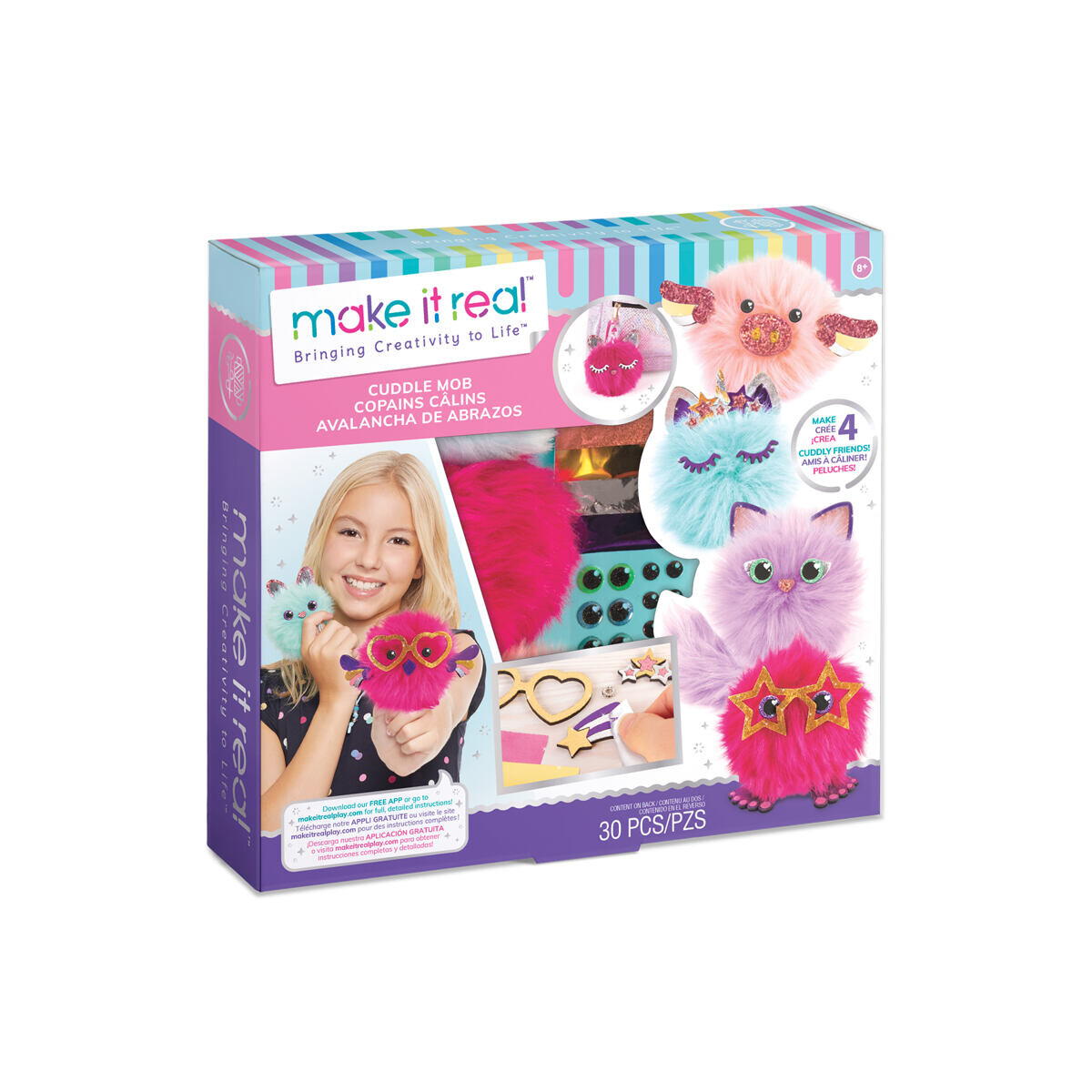 Make It Real Přívěsky, roztomilé chlupaté koule