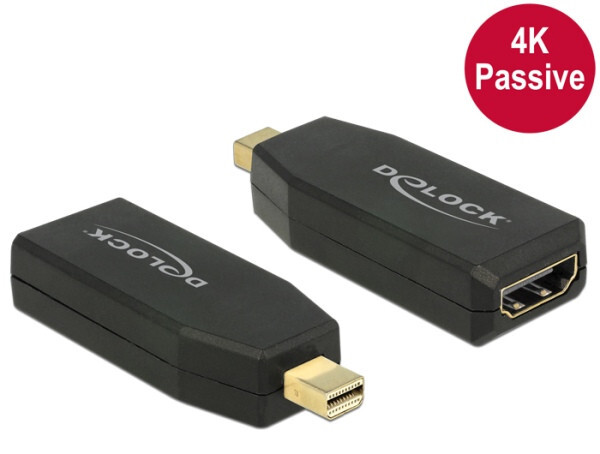 Delock adaptér mini Displayport 1.2 samec > HDMI samica 4K pasívny čierny