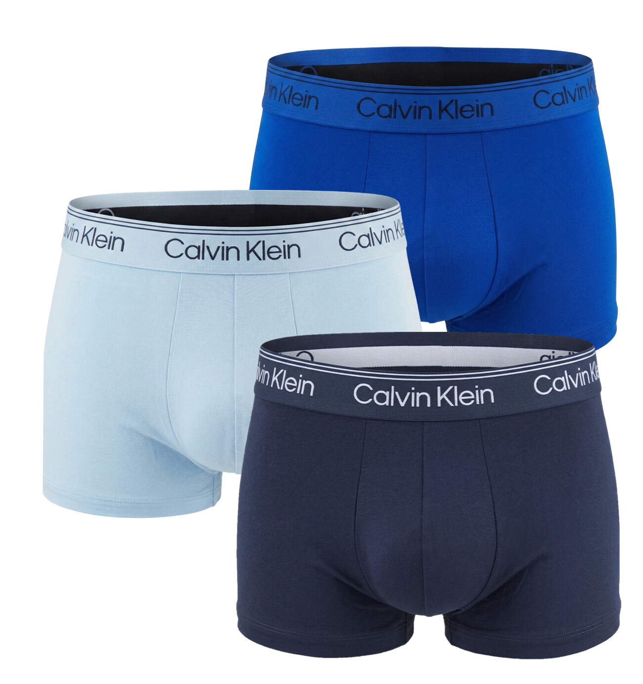 Calvin Klein - boxerky 3PACK Microfiber stretch blue shades