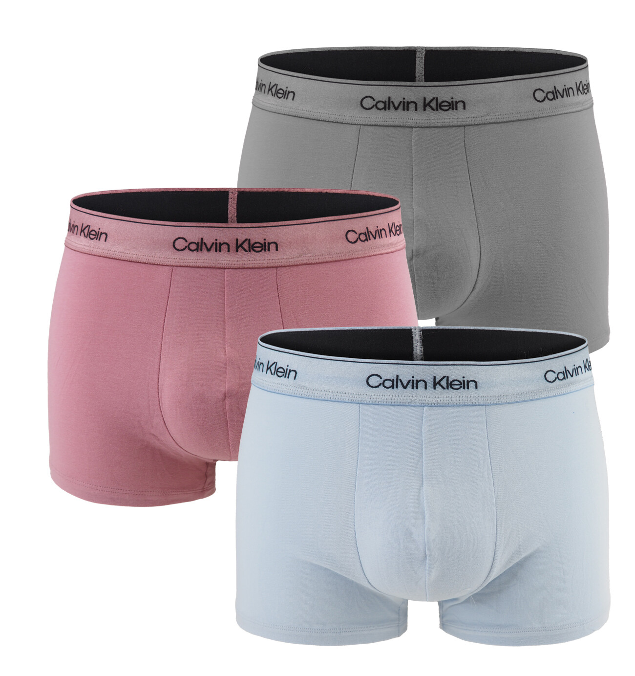 Calvin Klein - boxerky 3PACK Icon cotton stretch Metallic turbulence & blue tones