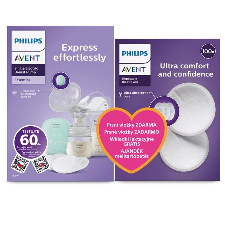 Philips AVENT Odsávačka materského mlieka elektrická sada Essential SCD323/20+Darček