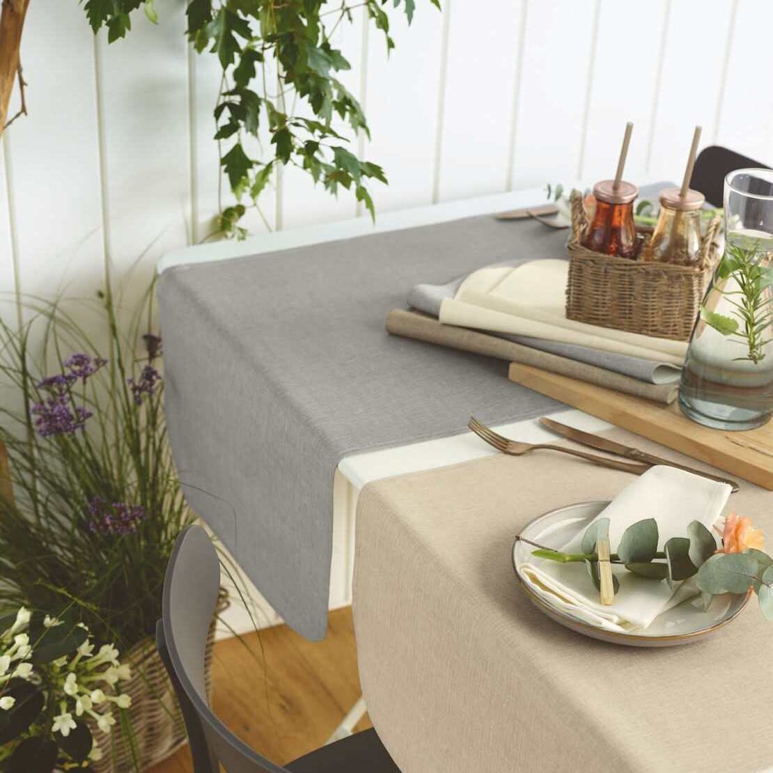 Sander Umývateľný behúň na stôl Bistro Allegro, 50 x 140 cm, silber 58069-21